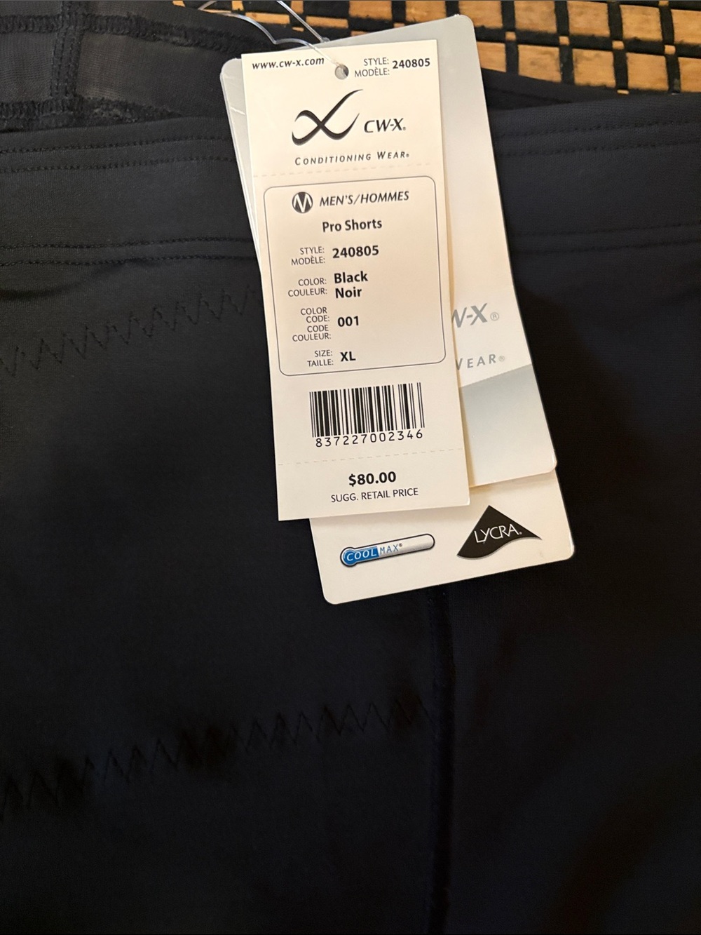 CW-X Men’s Pro Cargo Shorts - Black